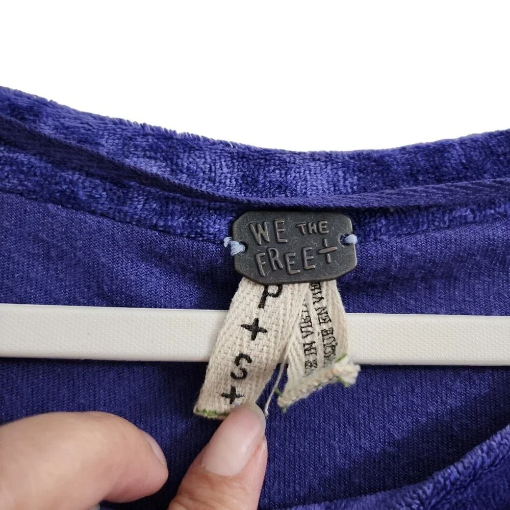 We the Free People Sweater Petite Small‎ SP Purple Night Milan Crushed Velvet